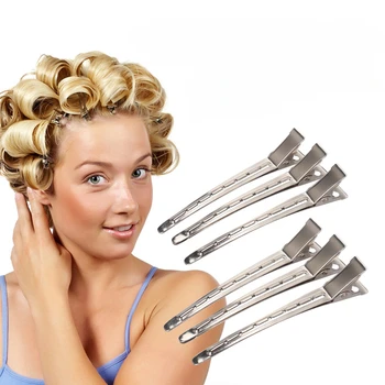 12pcs/пакет Пушистые заколки для корня волос Профессиональный салон 9 см Металл Зажим для укладки волос Челка Зажимы для шпильки DIY Инструменты Аксессуары для волос