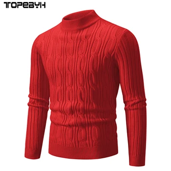 2023 Мода Утолщенные удобные мягкие свитера Мужской повседневный пуловер Теплые свитера Трикотажные топы