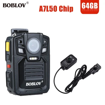 BOBLOV HD66-02 64 ГБ HD 1296P Мини-видеокамера 33 МП Полиция безопасности Нательная камера Видеорегистратор ночного видения с ИК-объективом