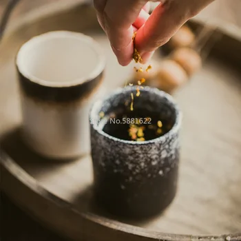 Японский стиль Ретро Керамическая Чайная Чашка Вода Керамогранит Ручной Прямой Простой Молочный Кофейный Кубок Посуда