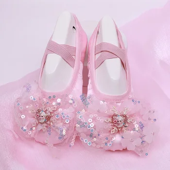 Танцевальная обувь для девочек с мягкой подошвой Детская балетная обувь Милые сценические выступления Кошачьи когти