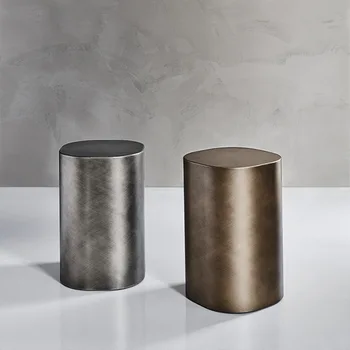итальянский дизайн античный графитовый сталь кофейный серебро золото металлический приставной столик для гостиной современный
