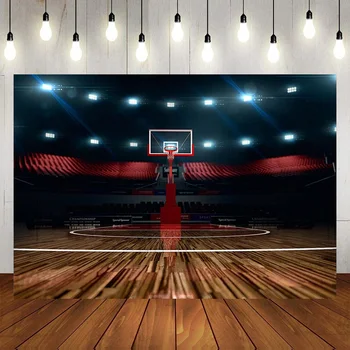 Стадион Баскетбольное кольцо Фотография Фон Спорт в помещении Прожекторы Гол Бросок в корзину Фон Матч Вечеринка Баннер Декор