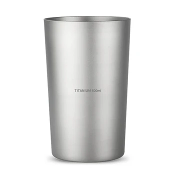  Двойная стенка Титановая чашка Вода Сок Чайная чашка Кружка Подходит для домашнего офиса, кемпинга, походов, пикника