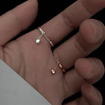корейский кисточка бусины кулон кольца серебряный цвет простая цепочка кисточки кольца для женщин и девочек кольцо для открытия пальца ювелирные изделия для вечеринки подарок