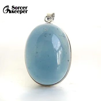 Подлинный аквамарин синий кулон настоящий натуральный камень ключица цепочка кулоны ожерелья для мужчин и женщин винтаж ювелирные изделия подарок BG879