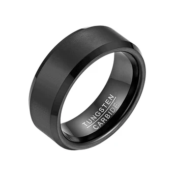 BONISKISS Модное кольцо из карбида вольфрама шириной 8 мм для мужчин Классическое обручальное кольцо Comfort Fit Ювелирные изделия Anillos Размер 4-16