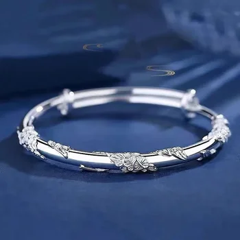 популярный бренд 925 стерлингового серебра цветущих цветов браслет браслет для женщин мода вечеринка свадебные ювелирные изделия регулируемый благородный подарок