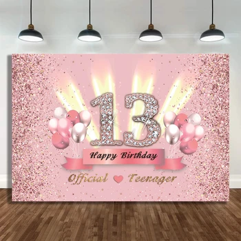 розовая принцесса блестящий фон на день рождения для фото девушки сладкий 15 16 женщин день рождения декор индивидуальный плакат фотозона