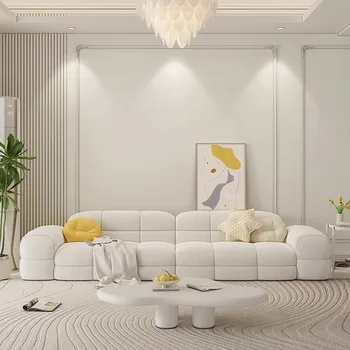 Модульный диван для спальни Дизайнер домашнего кинотеатра Европейский пузырчатый диван Длинный угловой акцент Mobili Per La Casa Минималистичная мебель