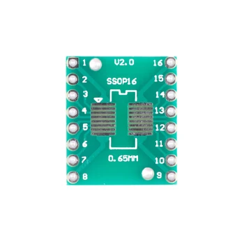 SOP16 / SSOP16 / TSSOP16 Ширококорпусная переходная плата для DIP с шагом 0,65/1,27 мм (5 шт.)