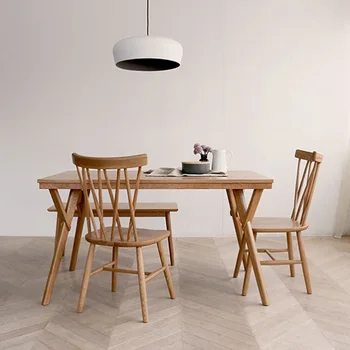 Стулья из массива дерева, небольшие семейные обеденные стулья, современные и минималистичные
