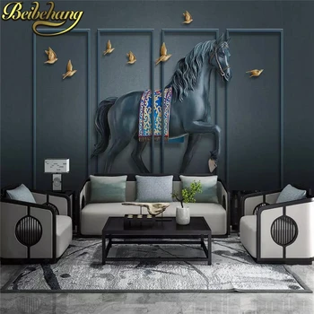 beibehang papel de parede 3d обои минималистичный Лошадь Животное Обои скорость на всех парах вперед настенные обои для гостиной