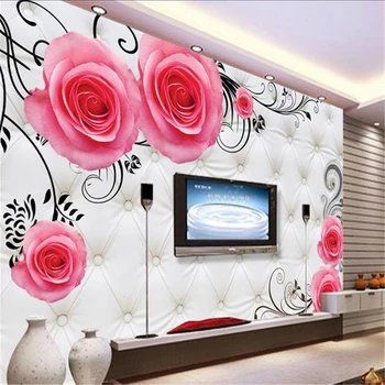 beibehang Пользовательские обои 3d стереоскопическая магнолия цветок ротанг Европа ТВ фон обои гостиная спальня фрески