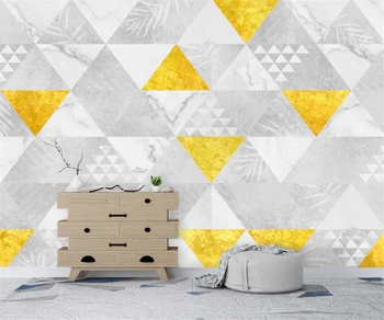 Пользовательские обои Скандинавский современный золотой треугольник геометрическая мозаика Телевизор фон стены обои papel de parede фреска