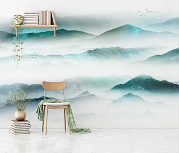 Пользовательские облачный пейзаж птицы обои фрески для дома настенные росписи ТВ фон 3d обои papel de parede наклейки