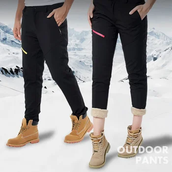 Мужчины Женщины На открытом воздухе Зимние флисовые брюки Толстые термальные водонепроницаемые ветрозащитные против пота Съемные брюки Скалолазание Катание на лыжах