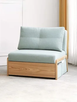 Одноместный тканевой диван-кровать Простая современная маленькая квартира Многофункциональная выдвижная складная кровать двойного назначения