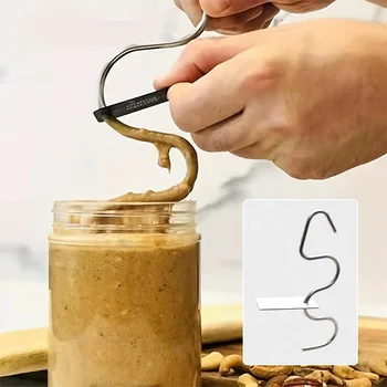  Мешалка из натурального арахисового масла подходит для банок Кухонный гаджет для перемешивания Ручной перемешиватель из нержавеющей стали для смешивания различного масла и джема