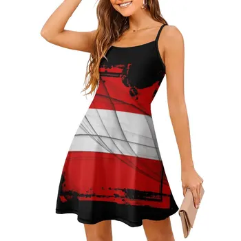 Сексуальный австрийский флаг Женское платье-слинг Юмор Графические клубы Женская одежда Платья Графический Крутой
