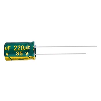 20 шт. 35V220UF 8 * 12 мм Алюминиевый электролитический конденсатор высокого качества 220 мкФ 35 В Низкое ESR / импеданс высокой частоты 8 * 12 мм 20%