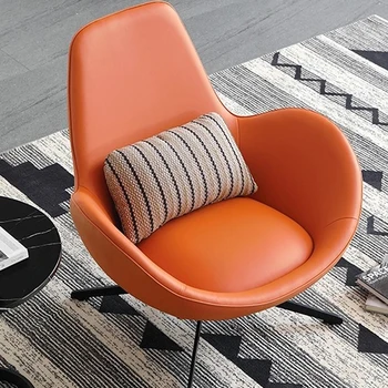 оранжевый Итальянские стулья Одноместный обеденный поворотный Гостиная Уникальный расслабляющий балкон Дизайн дивана Офис Cadeira Кресло Мебель