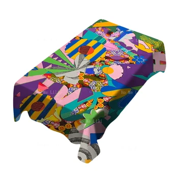 бразильский поп-арт лобо абстрактная статуя свободы живопись красочный нью-йоркский экспрессионизм растительная скатерть от Ho Me Lili