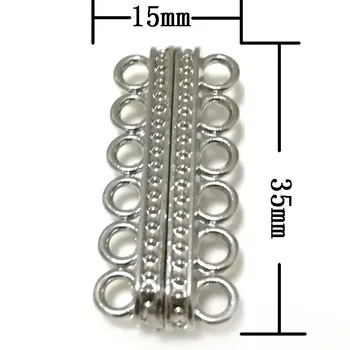 15x35 мм 6 рядов серебряная магнитная застежка для ожерелья