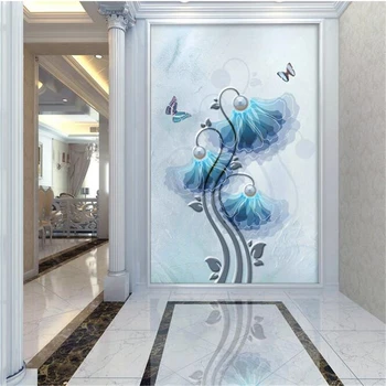 beibehang Пользовательские обои для фрески, 3d стерео благородные синие нарциссы, цветы, европейский стиль, цветок, фон для гостиной, обои