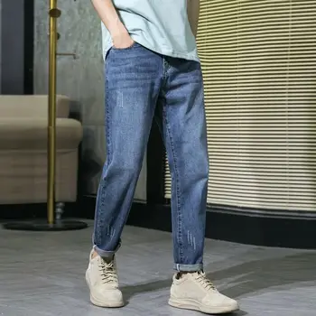 Высококачественные молодые люди Японские джинсы Карман до щиколотки Хип-хоп Уличные повседневные танцевальные брюки Спортивные штаны Мужские джинсовые брюки H95