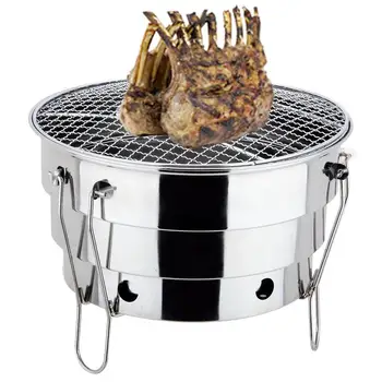 Открытый угольный гриль для чайника с колесиками, портативный гриль-барбекю на тележке удобный в использовании Стальной сферический гриль для приготовления пищи