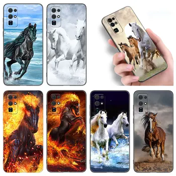 Чехол для телефона с бегущей лошадью и животными для Huawei Nova 5T 7 8 9 7i 8i Honor 30S 50 60 70 Mate 10 20 Lite 40 Pro Plus SE TPU Черная крышка