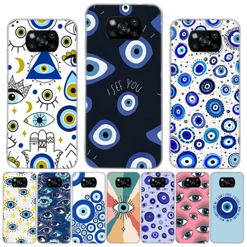 Lucky Blue Evil Eye Silicon Call Phone Чехол для Xiaomi Poco X3 NFC M3 F3 X4 X5 M4 Pro M2 F2 F1 Mi Note 10 Lite A1 A2 A3 CC9 Cove