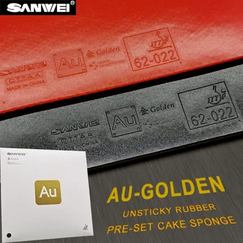 SANWEI-AU-Golden Настольный теннис, нелипкий легкий резиновый лист для пинг-понга с предварительно установленным бисквитом для торта, сделано в Китае