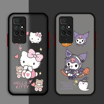 Матовый чехол для Xiaomi Redmi Note 10 11 12 8 9S 9 12C 10C 9A 9C K40 Силиконовый мягкий чехол для телефона Hello Kitty Kuromi My Melody