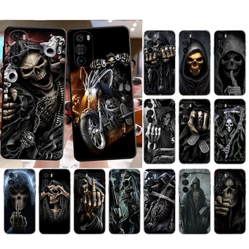 Grim Reaper Skull Art Чехол для телефона Moto E32 E32S E20 E40 E7 Plus Edge 40 30 Ultra Neo 20 lite G13 G9Plus GPure GStylus