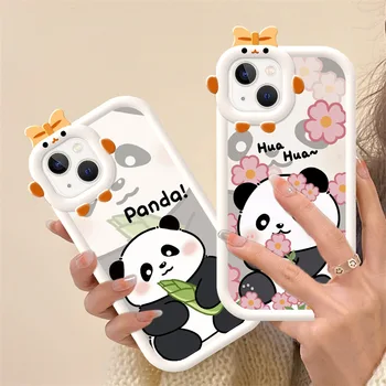 Чехол Panda для Xiaomi Redmi Note 10 10S 11 11S 12 9 9S 9 Pro Max Redmi A1 12C 10C 9A 9T 9C 3D Bow-knot Little Monster Lens Cover