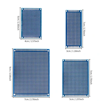 Универсальный двусторонний синий комплект печатных плат - 40 шт. Макетные платы 3x7, 4x6, 5x7, 7x9 см в нескольких размерах Набор электроники своими руками