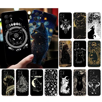 Witch Cat Art Чехол для телефона Samsung S23 S22 S21 S20 Ultra S20 S22 S21 S10E S20FE Note 10Plus Note20 Ultra