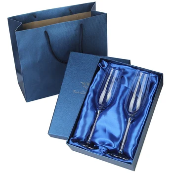 2 шт. Свадебные бокалы Персонализированные бокалы для шампанского Хрустальный подарок для вечеринок Тостовый стеклянный кубок