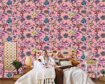 beibehang papier peint Изготовленные на заказ новые трехмерные цветы ручной росписи гостиная диван фон спальни современные обои