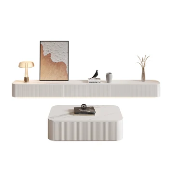  Светлый роскошный дизайн Белая подставка под телевизор или журнальный столик Центральный стол для гостиной Современный мраморный журнальный столик